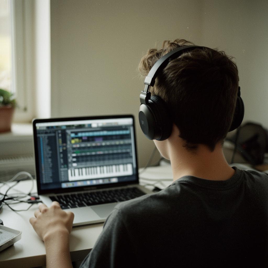 People having fun making music at home